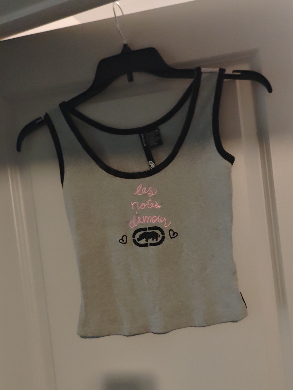 Women's Gray Tank Top with Pink Script